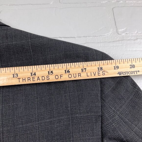 Cricketeer Blazer Men 40 Gray Black Glen Plaid Classic Career Wool Jacket VTG - Picture 14 of 16